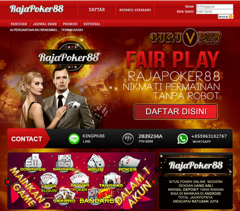 RAJAPOKER88 Situs Judi Poker Online Terpercaya di Indonesia